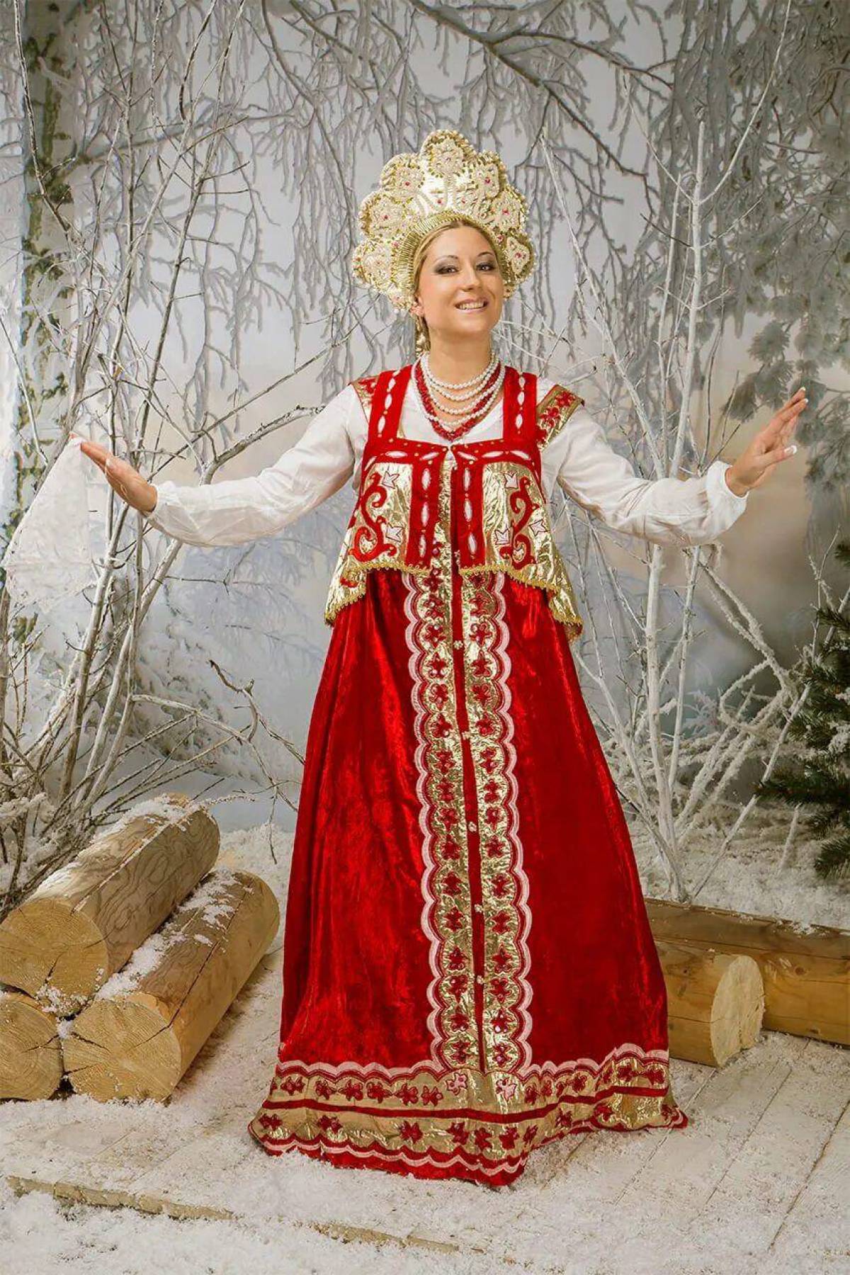 Girls in Slavic costumes in Zhuzhou